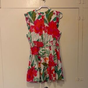 Sugarlips Floral Mini Dress - Red and Green